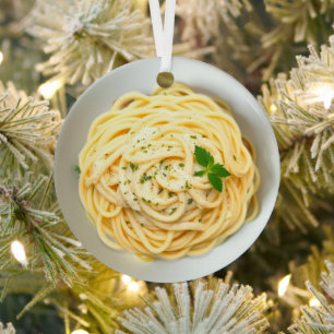 Adorno Metálico Fettuccini Alfredo Funny Realist Food Navidades