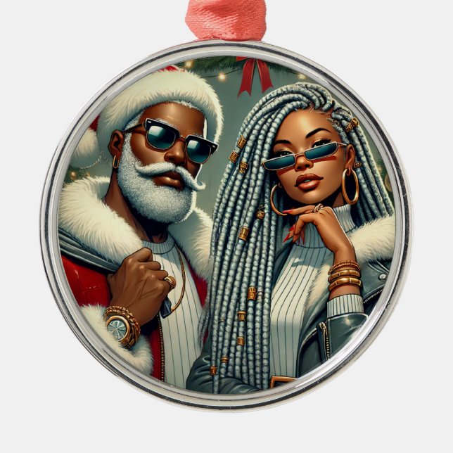 Adorno Metálico Fiesta festivo Santa (Frente)