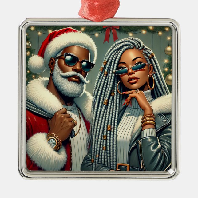 Adorno Metálico Fiesta festivo Santa (Frente)