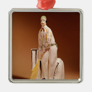 Adorno Metálico Figura de Staffordshire de un criquetista, 1865