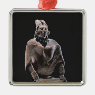 Adorno Metálico Figura del rey mayas sentado, de la Isla de Jaina