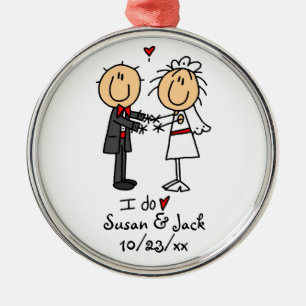 Adorno Metálico Figura novia y novio del palillo personalizados