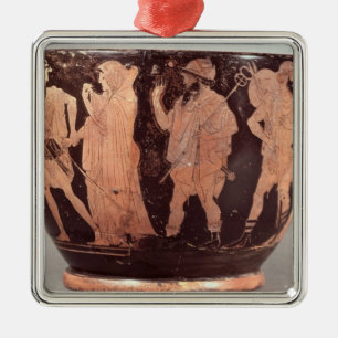 Adorno Metálico Figura roja skyphos del ático
