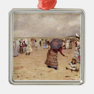 Adorno Metálico Figuras elegantes T29836 en una playa, 1886