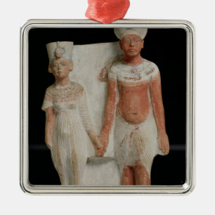 Adorno Metálico Figurilla de Amenophis IV y de Nefertiti