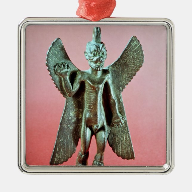 Adorno Metálico Figurilla de Pazuzu, demonio asirio del viento (Frente)