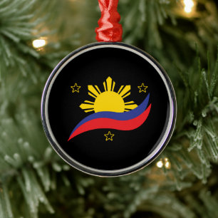 Adorno Metálico Filipinas Filipino Pinoy Bandera
