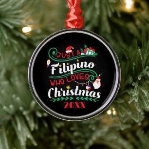 Adorno Metálico Filipinas - Filipino que ama a los Navidades
