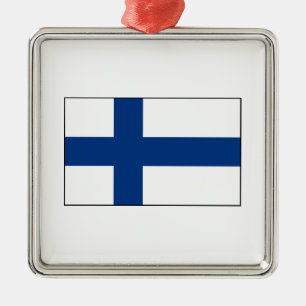 Adorno Metálico Finlandia - bandera finlandesa