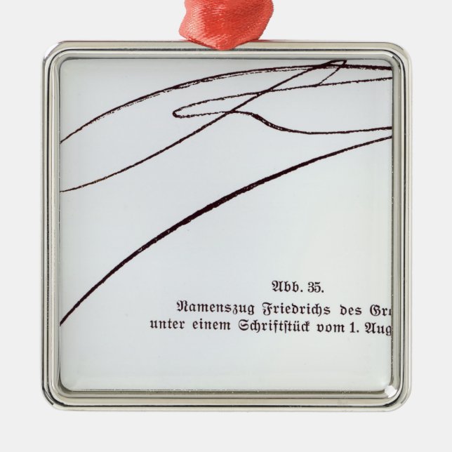 Adorno Metálico Firma de Frederick el grande (Frente)