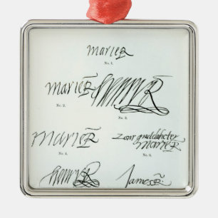 Adorno Metálico Firmas de la reina de Maria de escocés