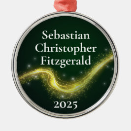 Adorno Metálico First Christmas Dark Green Newborn Birth Keepsake