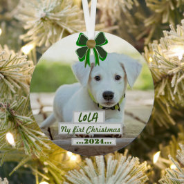 Adorno Metálico First Christmas ornament with my pet