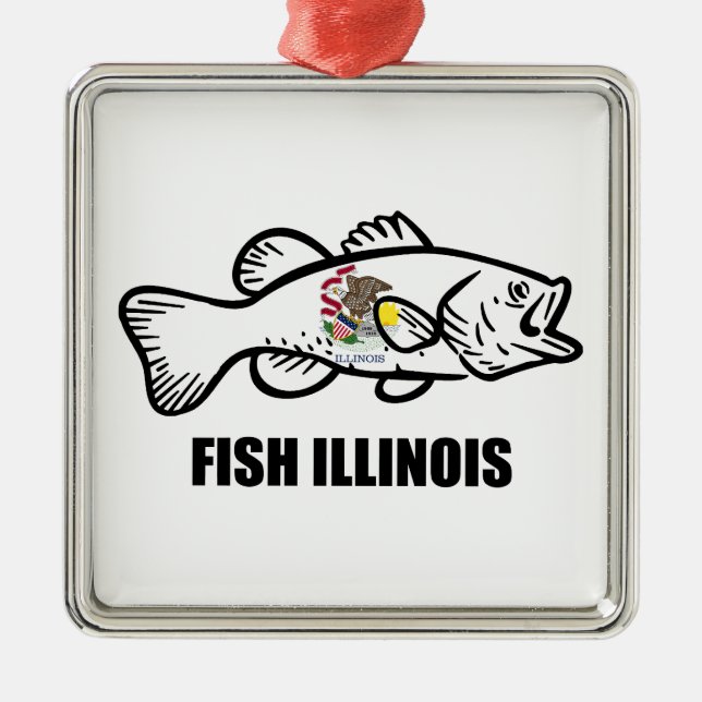 Adorno Metálico Fish Illinois Bass (Frente)