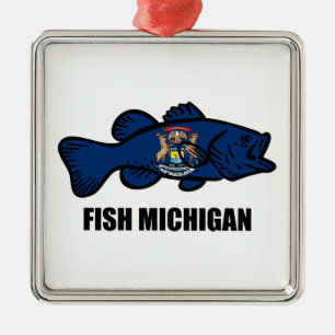 Adorno Metálico Fish Michigan