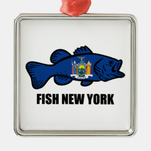 Adorno Metálico Fish New York Bass
