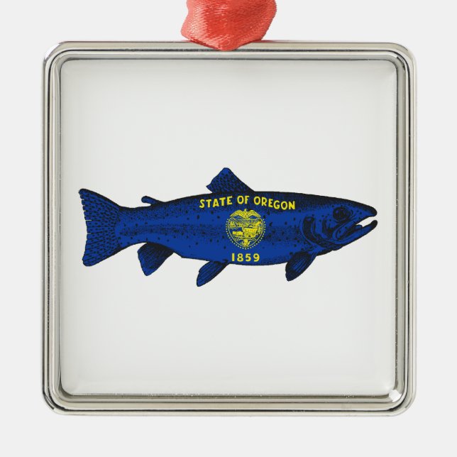 Adorno Metálico Fish Oregon Trout (Frente)