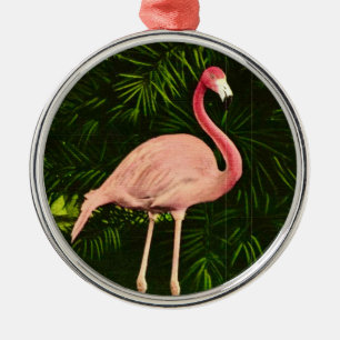 Adorno Metálico Flamenco Rosa Elegante