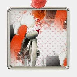 Adorno Metálico flapper polkadots