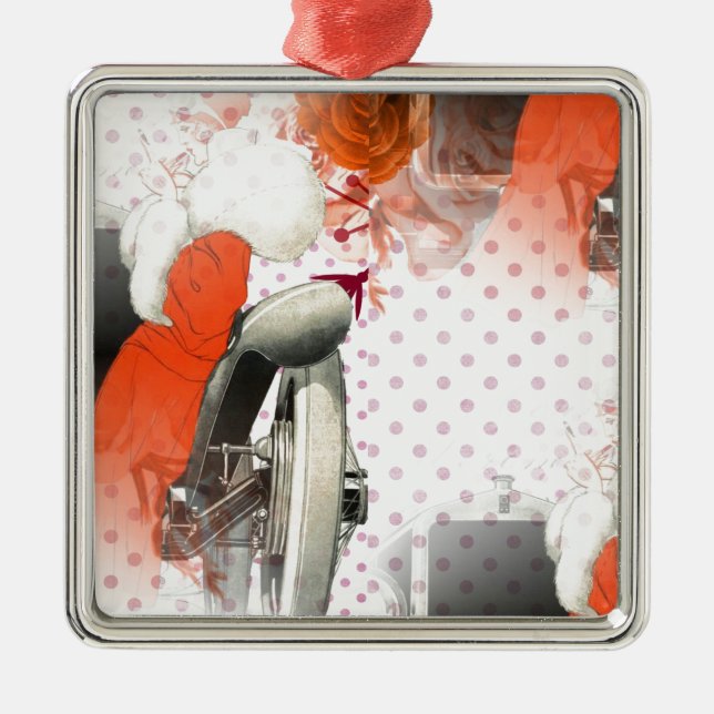 Adorno Metálico flapper polkadots (Frente)