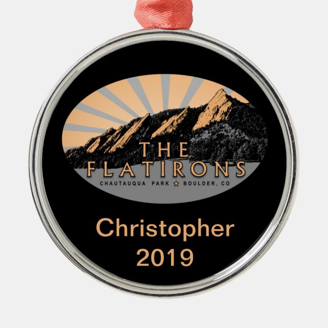 Adorno Metálico Flatirons, Parque Chautauqua, Boulder Colorado (Frente)