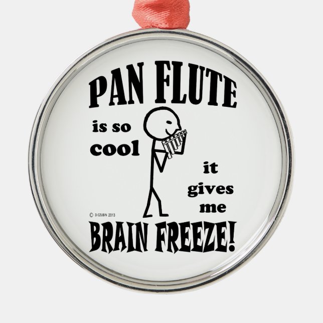 Adorno Metálico Flauta de pan, congelación cerebral (Frente)