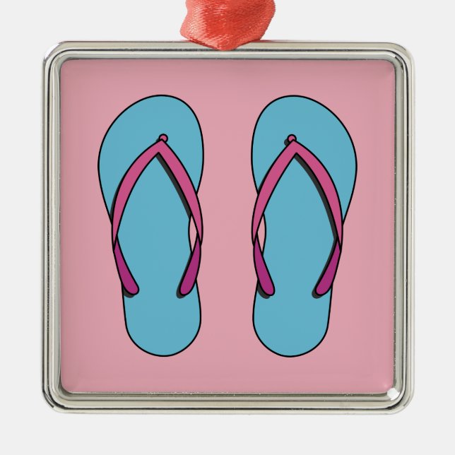 Adorno Metálico Flip Flops de playa (Frente)
