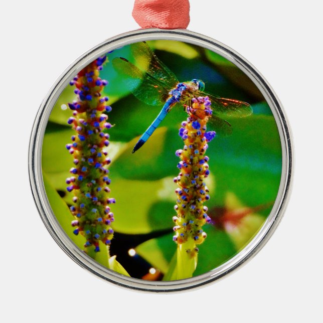 Adorno Metálico Flor azul (Frente)