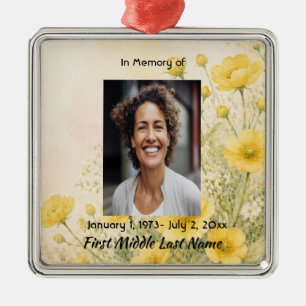 Adorno Metálico Flor de Amapola de California, Recuerdo de Oración