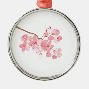 Adorno Metálico Flor de cerezo acuarela sakura japonés japón