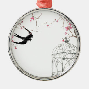 Adorno Metálico Flor de cerezo, tragos, diseño de jaulas de aves