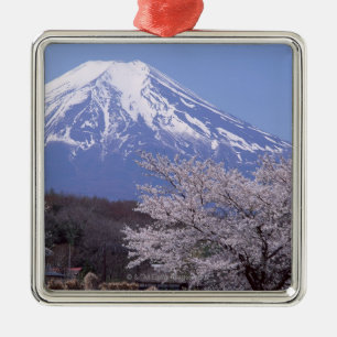 Adorno Metálico Flor de cerezo y el monte Fuji