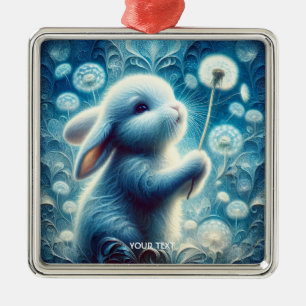 Adorno Metálico Flor de conejo dulce Fantasy Cute Rabbit