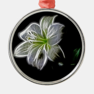 Adorno Metálico Flor de lirio blanco belleza natural