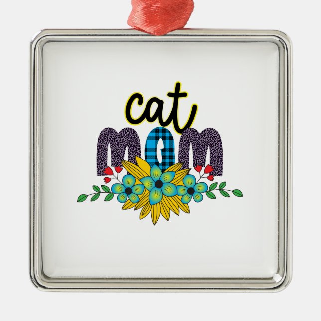 Adorno Metálico Flor de mamá gata (Frente)