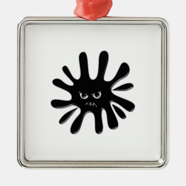 Adorno Metálico Flor de pintura negra furiosa (Frente)