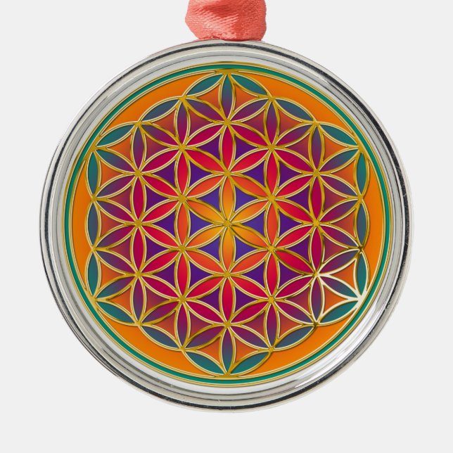 Adorno Metálico Flor de vida - Estilo de botón 03 (Frente)