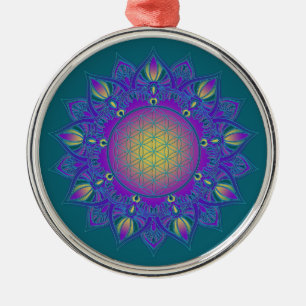 Adorno Metálico Flor de vida - Mandala india 3