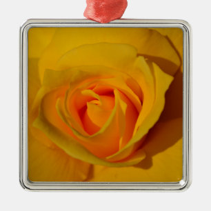 Adorno Metálico Flor floral elegante Rosa Amarilla