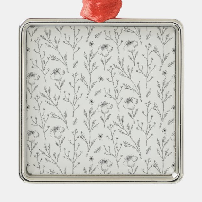 Adorno Metálico Flor Primavera Botánica Floral (Frente)