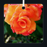 Adorno Metálico flor rosa naranja<br><div class="desc">rosa de naranja</div>