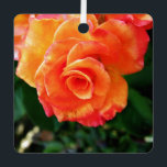 Adorno Metálico flor rosa naranja<br><div class="desc">rosa de naranja</div>