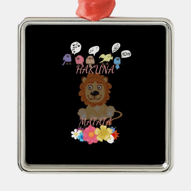 Adorno Metálico "Flora y Fauna Hakuna Matata", bebé león (Frente)