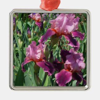 Adorno Metálico Floral de primavera de irisis moradas