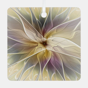 Adorno Metálico Floral Fantasía Oro berenjena Resumen Arte Fractal