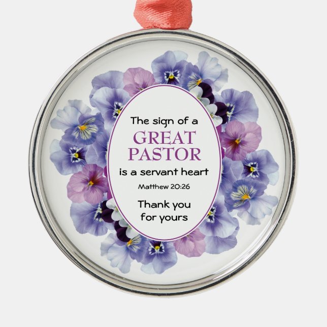 Adorno Metálico Floral GRACIAS Pastor Apreciación (Frente)