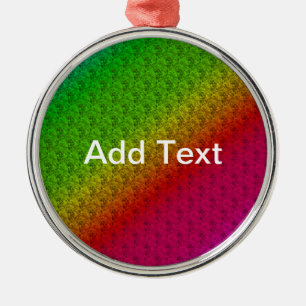 Adorno Metálico Floral Green Red Rainbow Gradient Diagonal Blend