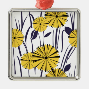 Adorno Metálico Flores amarillas