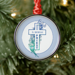 Adorno Metálico Flores cruzadas sacerdotales personalizadas