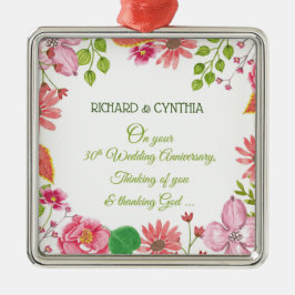 Adorno Metálico Flores de 30 años Bodas